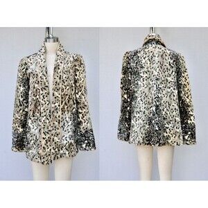 Vintage Faux Fur Leopard Jacket Coat - Faux Fur Spotted Cheetah Leopard XXS - XS